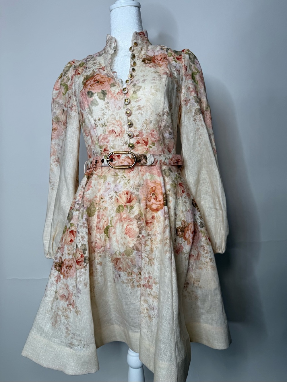 Zimmermann Floral Linen Flare Dress